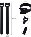 Six Inch Black Reusable Cable Ties For No Fuss Multi Purpose Cord Organization And Cable Management With Hook And Loop Fasteners Ideal For Home Office Data Centers And Tech Setups 60 Pack.