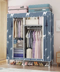 Heavy Duty Wardrobe Closet Vibes In A Portable Package Breathable Canvas Shield Protects From Dust Tough Steel Frame with clothes and shoes