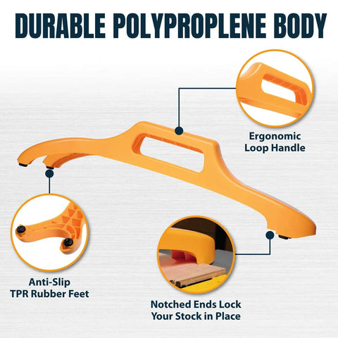 Dual Notch Safety Push Stick With Loop Handle Grip For Miter Saw Table Saw Jointer Band Saw And Router Table Non Slip Rubber Pad Front And Rear Notches Enhanced Control And Hand Safety