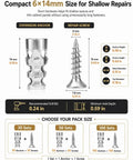 Heavy Duty 6×14mm Door Hinge Thread Repair Screws Kit To Fix Wobbly Cabinet Doors Sagging Hardware Fast Without Replacing Shelves For A Secure Tight Fit, 6x14mm metal anchor and screw size chart