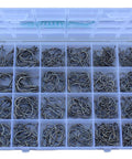 Bulk Fishing Hooks Set 400 Pcs Assorted Sizes for Freshwater and Saltwater Fishing with Catfish Worm Hooks in compartment box