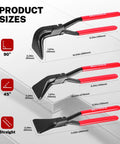 Three Piece Hand Seamer Set For Sheet Metal Bending With Straight 45 Degree And 90 Degree Jaws Two And Three Eighths Inch Wide Pliers Comfortable Grip Handles For Auto Body Home DIY And Metal Fabrication