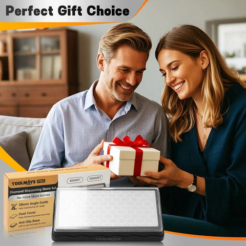 Double Sided Diamond Whetstone 400/1000 Grit With Honeycomb Surface Knife Sharpener Stone in box with gift packaging