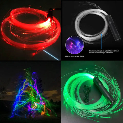 Lit Up Fiber Optic Dance Whip Rechargeable 6ft Space Whip With 360 Swivel And 36 Modes Pixel Flow Rave Toy light display