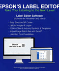 Commercial Heavy Duty Industrial Label Maker Kit Printing On Wide Heat Shrink Vinyl And Self Laminating Tape High Volume Rollback System Built Like A Tank For Daily Grind Jobs software interface on Mac and Windows with features listed.