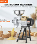 Electric Grain Mill Grinder 3000W 2 In 1 Wet And Dry Grinding With Funnel Feeder on table with grains, heavy duty design.