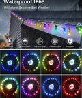 Individually Addressable 12V WS2811 LED Pixel Bullets, 12mm Diffused RGB Lights, 500 Pcs IP68 Waterproof used outdoors in rain