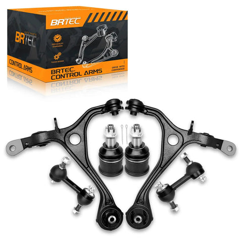 Front Lower Control Arms Kit For Acura TSX 2004-2008 And Honda Accord 2003-2007 With Lower Ball Joints And Front Sway Bar Links Replacement Suspension Set To Tighten Steering Silence Squeaks And Eliminate Clunking.