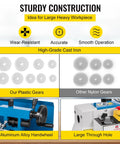 Badass Precision Bench Top Mini Metal Lathe 7X14 Inch gears comparison, high-grade cast iron, aluminum alloy handwheel features.