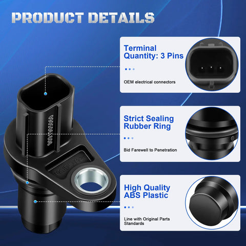 Toyota Camshaft Position Sensor Set of 2 9091905060 9008005060 for Toyota Camry Corolla RAV4 4Runner Highlander Sienna Prius Tacoma Tundra Avalon Sequoia Land Cruiser Lexus ES GS IS RX Scion tC xD, black ABS plastic, 3-pin connector