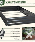 Galvanized Raised Garden Bed With Trellis, 6 By 3 By 1 Ft, Two Pack Outdoor Garden Beds For Vegetables, Herbs And Flowers, Upgraded 4 By 3 Support, Black, Holds About 18 Cu Ft Of Soil 135 Gallons, showcasing durable galvanized material.