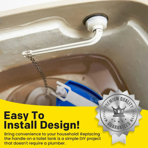 Toilet Tank Flush Lever Replacement Fits American Standard White Straight Arm Chrome Finish Durable Plastic