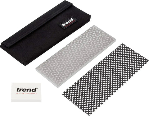Pro Grade Diamond Sharpening Stone Kit For Knife And Chisel Honing, Double Sided 8 By 3 Inch Bench Stone With 300 And 1000 Grit
