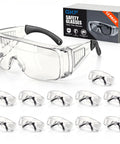 Tough As Nails Safety Glasses Designed To Fit Snug Over Eyeglasses Without Pinching Featuring Z Eighty Seven Impact Rating And Superior Anti Fog Coating For Long Shifts in a 12-pack.