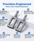 Precision engineered 1/4 inch hex shank heavy duty wire twister tool for drill with reinforced joint for torque resistance.