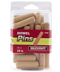 Three Eighths Inch Fluted Hardwood Dowel Pins With Chamfered Ends, Approximately One And One Half Inch Long, Thirty Piece Pack