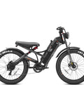 Built Different Heavy Duty Adult Electric Bike Featuring Dual 4000W Motors In Full Throttle Mode Hitting 46 Mph 52V 70Ah Battery Delivering Two Hundred Mile Range Hydraulic Brakes side view with fat tires.