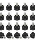 Rock Solid M4 X 6mm Threaded Knurled Thumbscrews Stainless Steel Clamp Knobs arranged in rows for equipment adjustments.