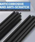 European Standard 4040 Aluminum Extrusion V Slot 4 Pack 800mm Length Anodized Black Rail shown in close-up, antiscorative and anti-scratch surface.