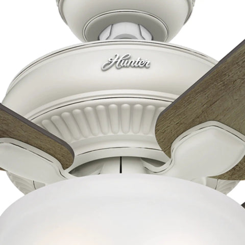 Close-up of Matheston Indoor Outdoor Ceiling Fan With Light And Pull Chain Control, Ultra Quiet Whisper Wind Motor design.