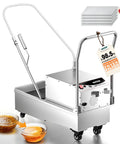 WantJoin Commercial Deep Fryer Oil Filter Machine 10.5 Gallon Mobile Grease Filtration Unit Stainless Steel with oil bowls