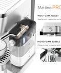 Close-up of Premium Espresso Machine With Auto Milk Frother And 20 Bar Italian High Pressure Pump showcasing milk froth adjust features.