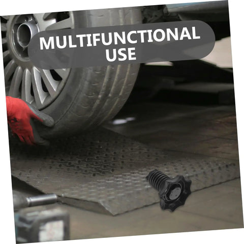 Mechanic installs Spare Tire Mounting Bolt Kit For Cars Easy Install No Fuss Hold Down Screw Clamp Tire Tightener Bolt shown
