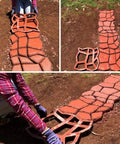 Concrete Molds And Forms Stepping Stone Paver Set 4 Pack 13x13x1.4 Inch being used for DIY stone path in garden