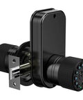Two Sided Keypad Door Knob With Dual Cylinders And Key Alike No Hassle Keyless Entry Smart Lock with backlit keypad visible