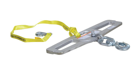 Swivel Forklift Hook Plate, Heavy Duty Steel Construction, Double Fork Slides, 4000 Lb Capacity, Safety Latch, Carriage Mount Attachment
