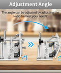 Heavy Duty Fixed Angle Belt Grinder Knife Jig For Precision Blade Sharpening showing adjustable knobs on aluminum frame.