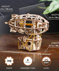 Steampunk Airship 3D Wooden Puzzle Kit Dope No Glue Required DIY Zeppelin Model Five Point Three Inch Tall Brain Teaser