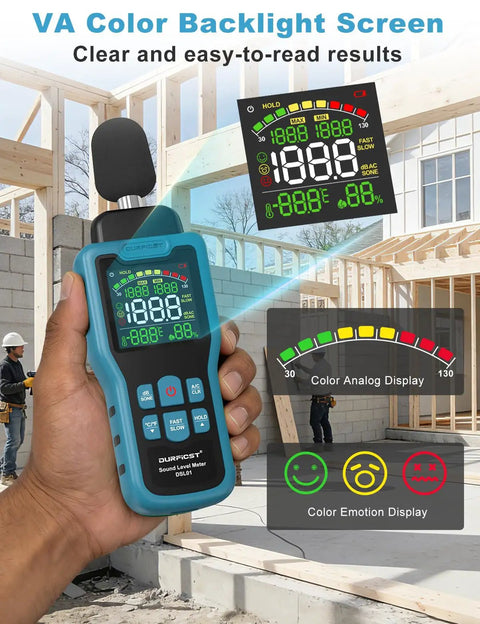 Beast Pro Grade Sound Level Meter For Home And Workshop Use With High Precision Sensor 30 To 130 DB Range 0.1 DB Resolution And 1.5 DB Accuracy Condenser Microphone With Fast Real Time Noise Readout For Quick Decibel Measurement, handheld on site