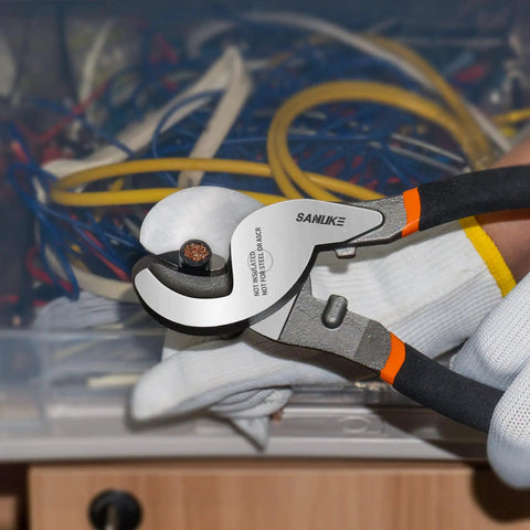 8 Inch High Leverage Cable Cutter Heavy Duty Workhorse For Aluminum Copper Wire And Communications Cable Sharp Clean Cuts Every Time Designed For Pro Use With Industrial Grade Durability Chrome Vanadium Steel Construction And Heat Treated Jaws
