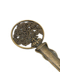 Sleek Zinc Alloy Letter Opener With Retro Pattern, Ergonomic Handle, showing detailed ornate design at the top