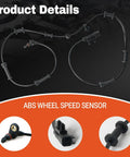 4Pc Abs Wheel Speed Sensor Assembly For 2007 To 2017 Jeep Wrangler Jk With 3.6 Liter Or 3.8 Liter Engines, detailed view of sensor components.