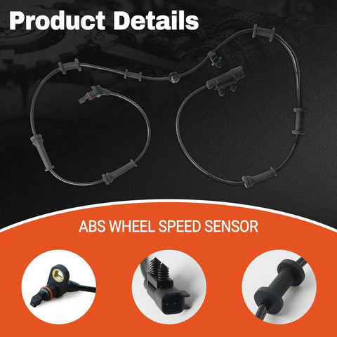 4Pc Abs Wheel Speed Sensor Assembly For 2007 To 2017 Jeep Wrangler Jk With 3.6 Liter Or 3.8 Liter Engines, detailed view of sensor components.
