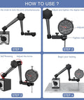 Step-by-step guide for using Dial Indicator Gauge With Magnetic Base Your Go To Tool For 3D Printers Table Saws CNC Machines Auto Repair And Workshop 0 To 1 Inch One Thousandth Inch Graduation 176 Lb Max Pull