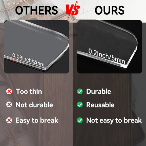 Comparison of acrylic thickness for Slick Acrylic Router Templates For Custom Charcuterie Boards highlighting durability.