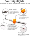 10Pcs PCB Drill Bits Set Spiral Flute Carbide 0.3mm To 1.2mm with spiral groove, locating ring, cutting edge, and packing box highlights