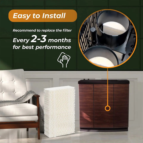 Humidifier Wick Filter Replacement For AIRCARE Essick Air HD1205 HD1211 EA1201 HD12110 Kenmore 14909 14912 32-14912 42-14912 4 Pack Durable Dense Construction With Hot Glue Strips For Better Filtration And Cleaner Mist