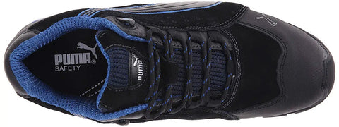 Top view of Rio Black Industrial Work Shoe With Aluminum Toe Cap, Oil And Slip-Resistant Outsole, IdCELL Heel Shock Absorption