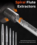 14 Piece Screw Extractor Set With Left Hand Drill Bits showing spiral flute extractors for removing damaged bolts