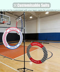 Outdoor Drone Obstacle Course Kit For FPV Racing Indoor Quadcopter Gates set up in a gym with customizable rings.