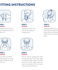 Fitting instructions for NIOSH Certified N95 Mask 95 Filtration Made in USA White Overhead Headband Respirator 20 Pack Particulate Protection.