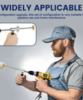 Man using Knockdown Inside Pipe Cutter Kit For Cordless Drills with drill on PVC pipe for home maintenance.