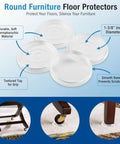 Round Reusable Furniture Caster Cups For Couches Chairs And Tables On Carpet Or Hard Floors With Vinyl Base Protects Carpets