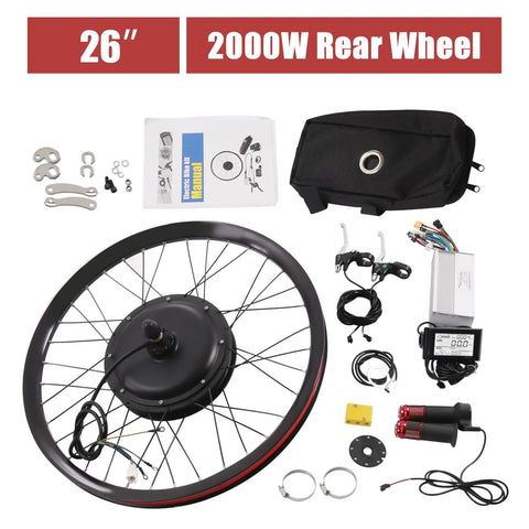 72V 2000W Rear Wheel Motor Electric Bike Kit With Multifunction Display For Easy Electric Bicycle Conversion, All-In-One Upgrade