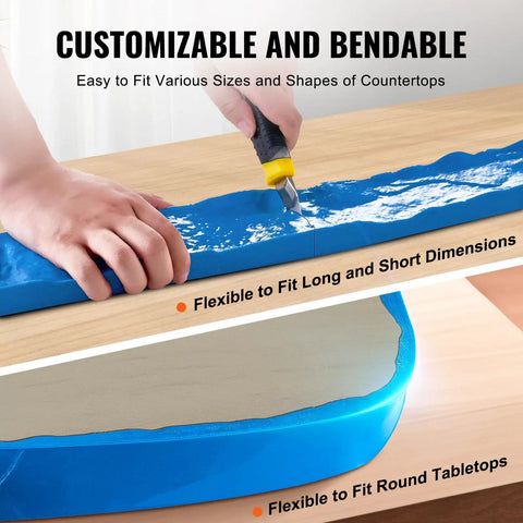 Concrete Stamps 91 By 3 Inch Rectangular Polyurethane Molds Texture Mat being bent to fit countertop edges.