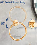 Slick Wall Mounted Towel Ring Crafted From Premium Stainless Steel Tailored For Top Shelf Bathrooms And Kitchens Boasts A Butter Smooth Swivel Handle With Quick Screw Install That Totally Slaps Against Tile Work, showing 180° rotation.